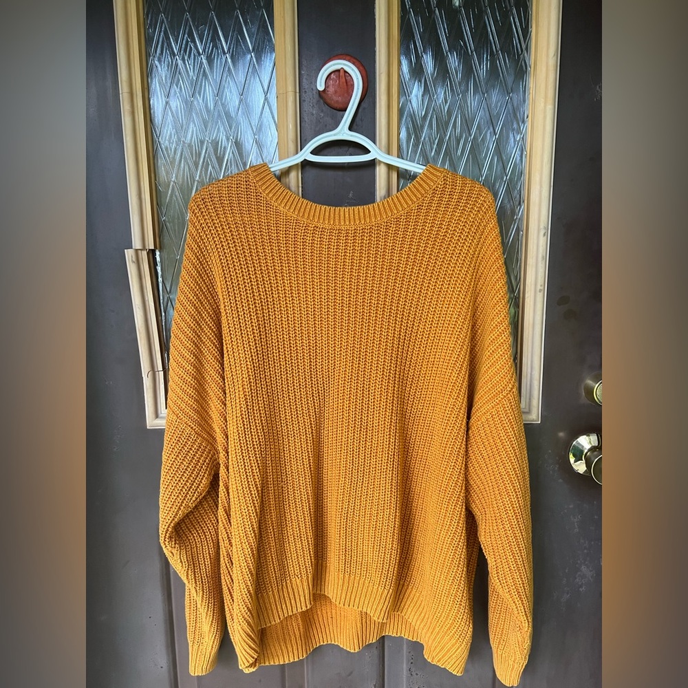 Mustard, yellow sweater